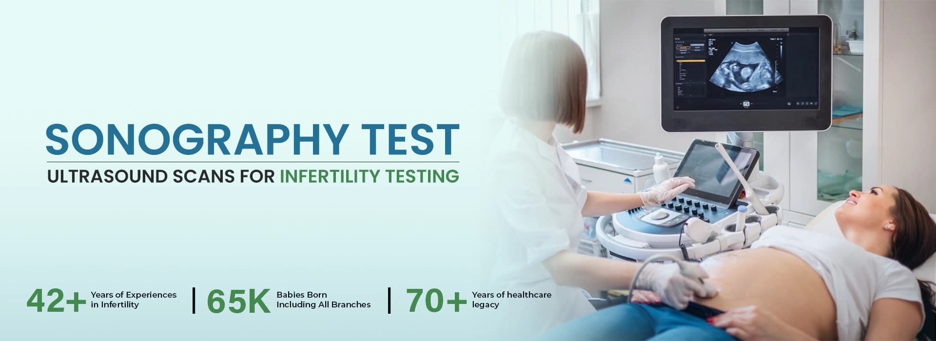 Sonography scan being performed