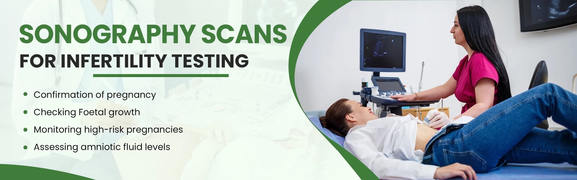 Sonography scan being performed